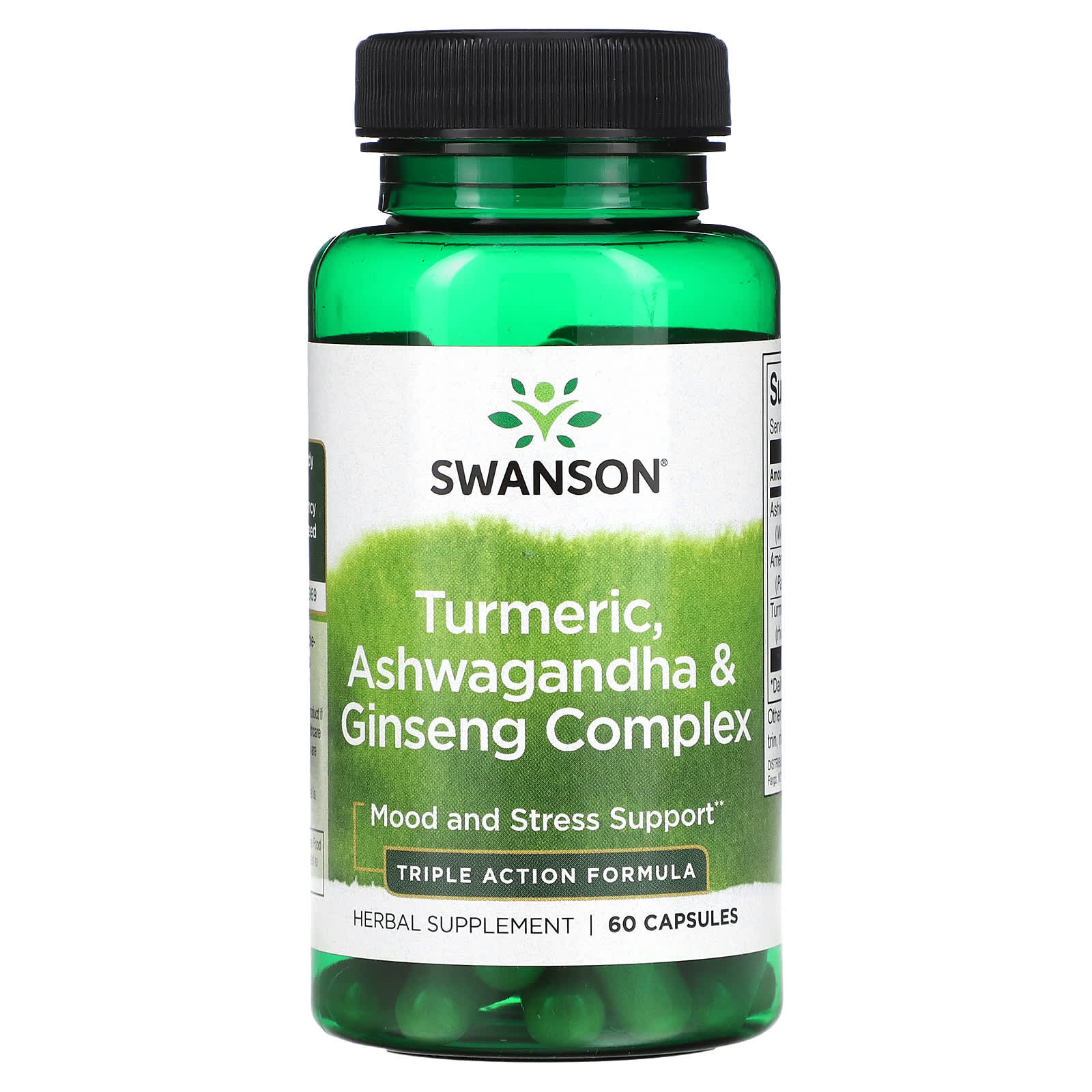 Swanson, Turmeric, Ashwagandha & Ginseng Complex, 60 Capsules - Image 1