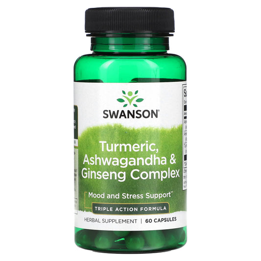 Swanson, Turmeric, Ashwagandha & Ginseng Complex, 60 Capsules - Image 1