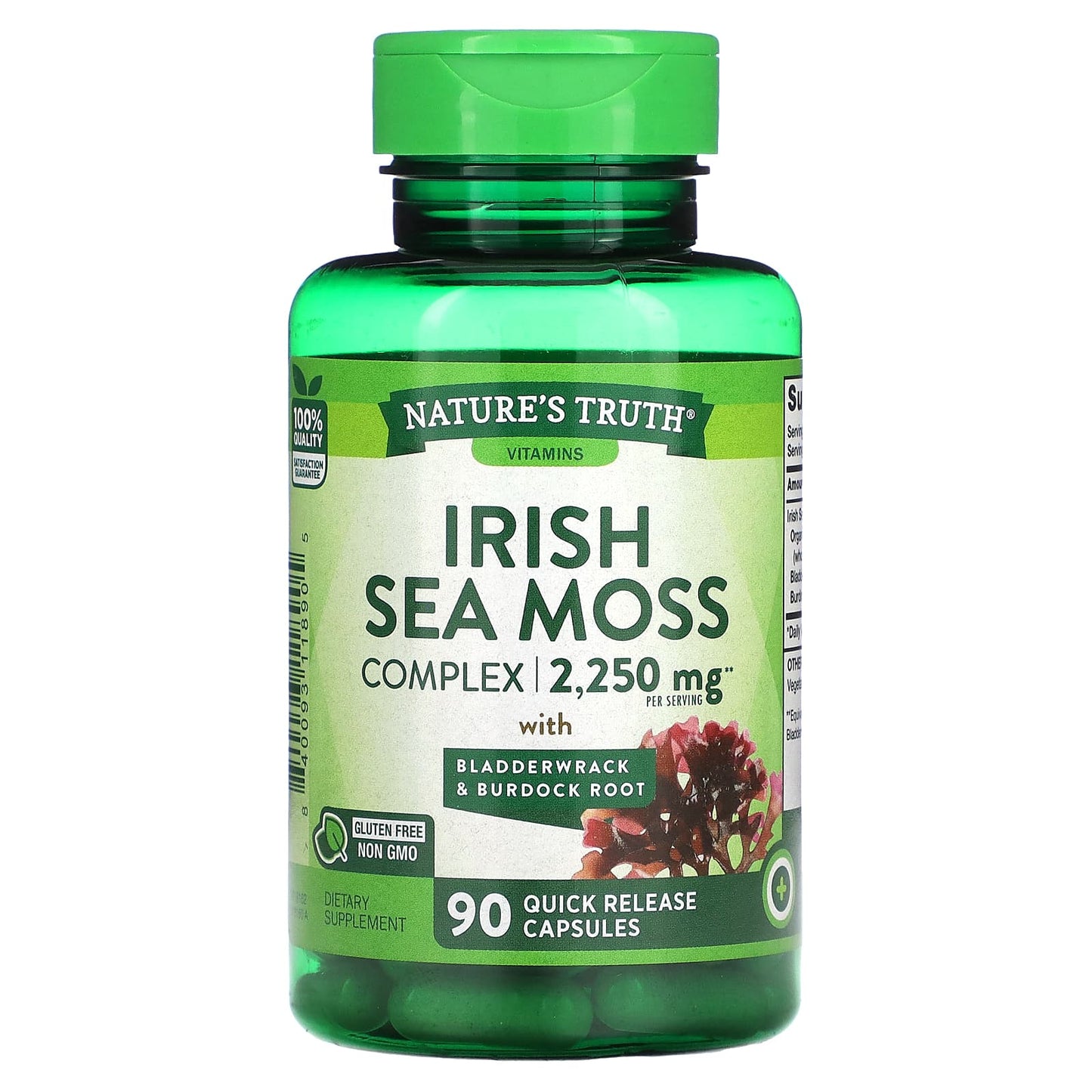 Nature's Truth, Irish Sea Moss Complex with Bladderwrack & Burdock Root, 90 Quick Release Capsules - Image 1