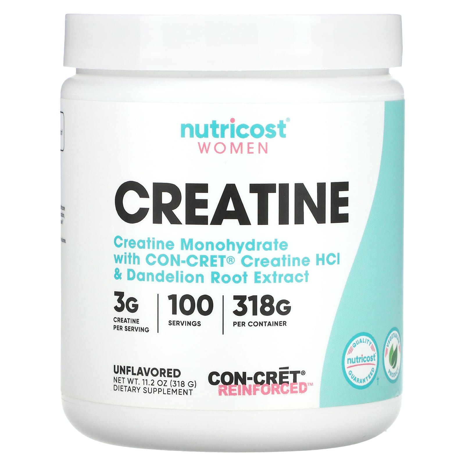 Nutricost, Women, Creatine, Unflavored, 11.2 oz (318 g) - Image 1