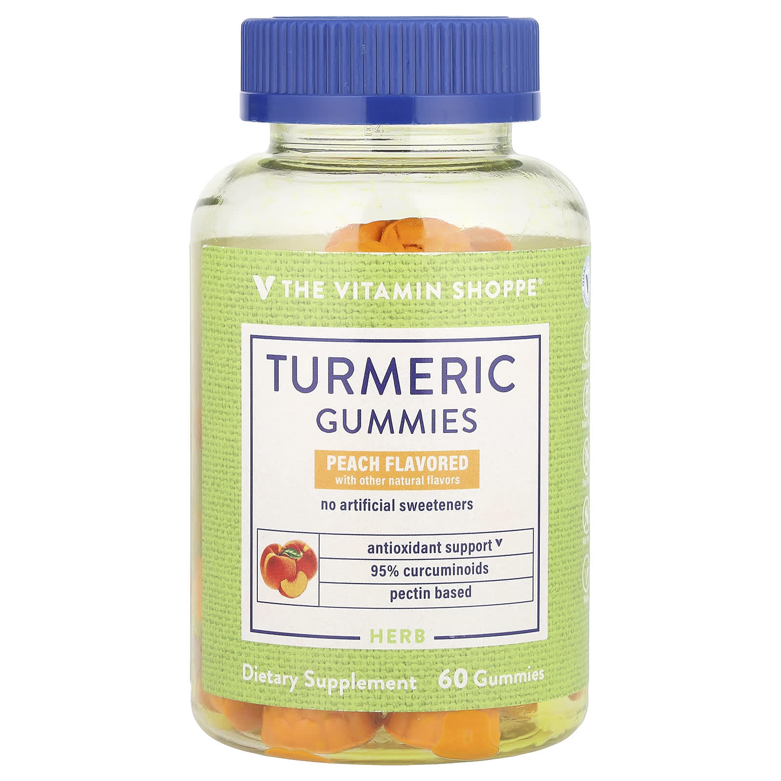 The Vitamin Shoppe, Turmeric Gummies, Peach, 60 Gummies - Image 1