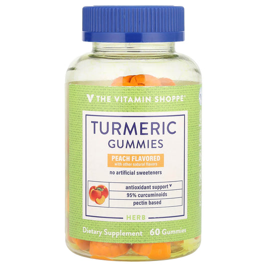 The Vitamin Shoppe, Turmeric Gummies, Peach, 60 Gummies - Image 1
