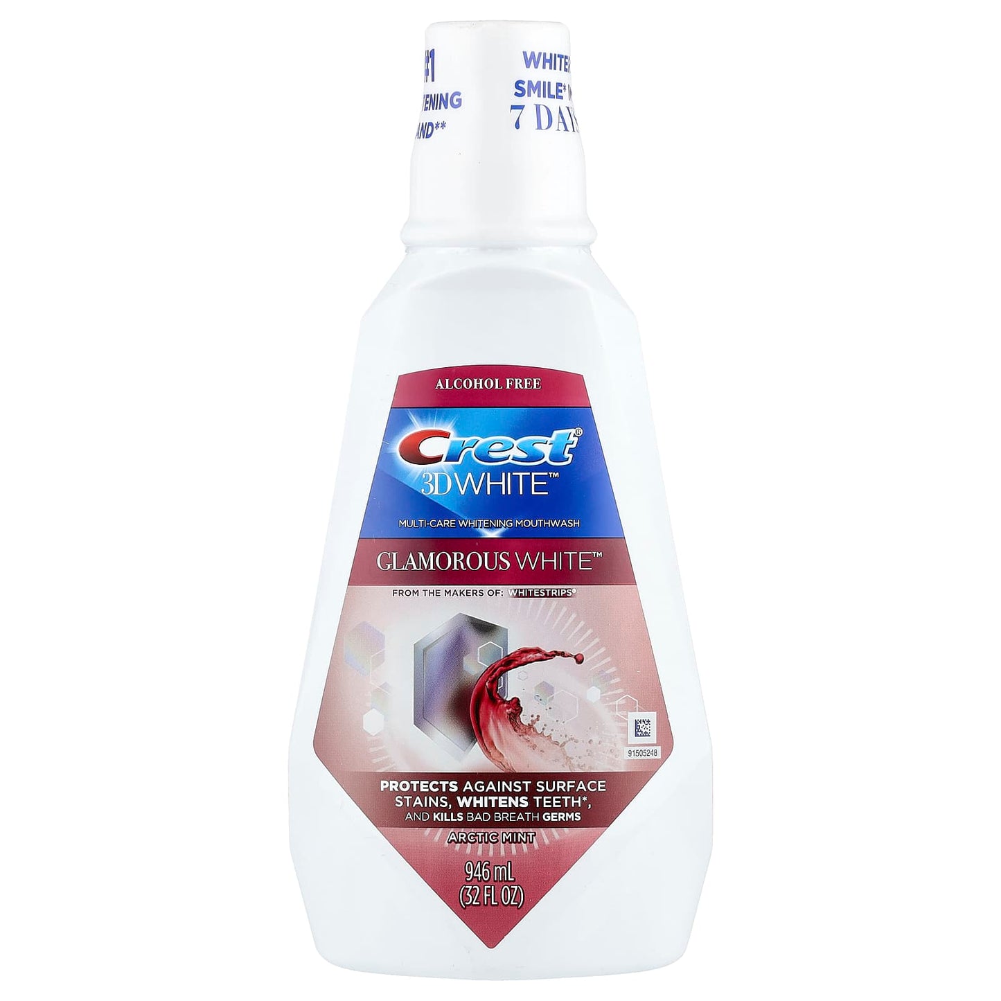 Crest 3D White Whitening Mouthwash | Whitens Teeth & Kills Bad Breath - Image 1