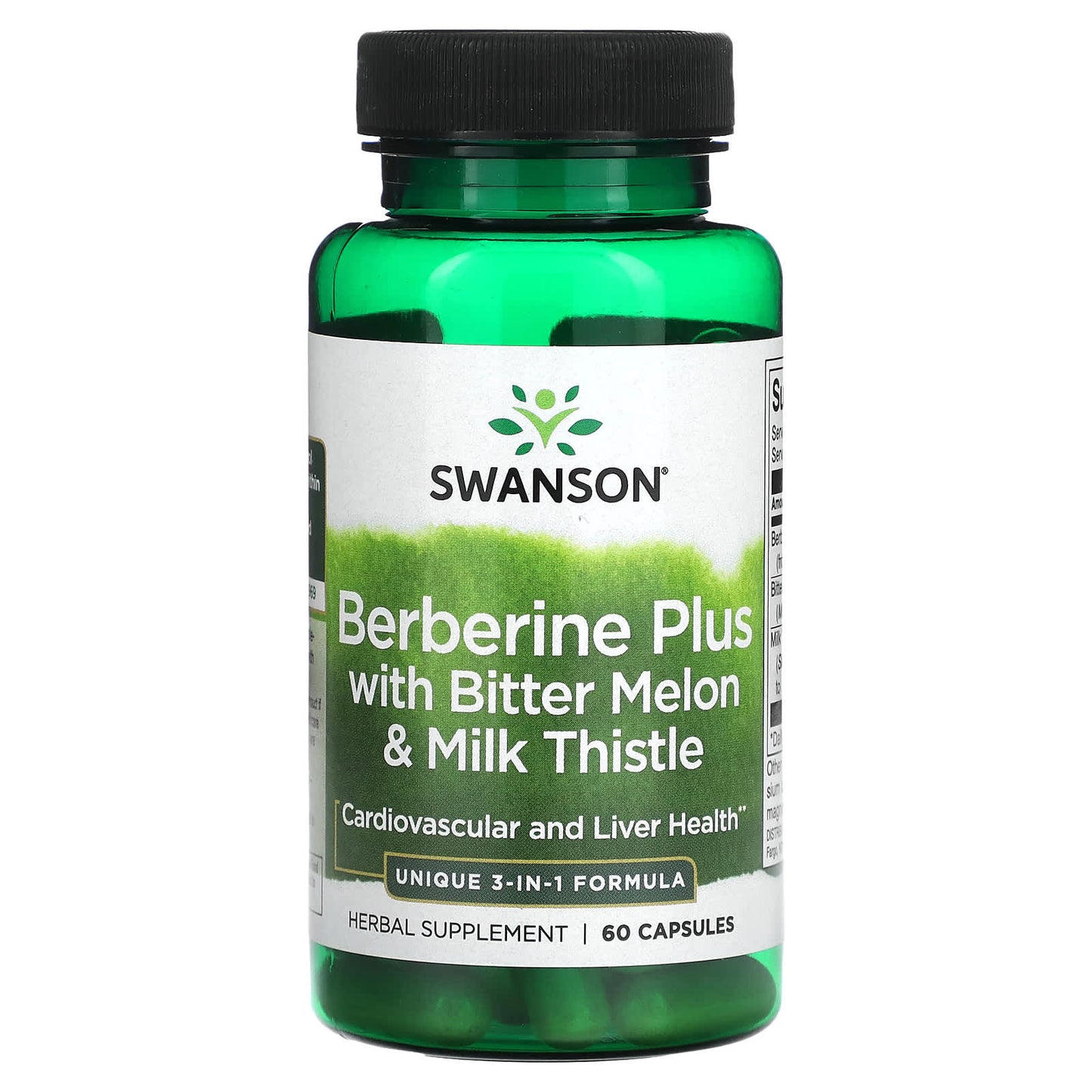 Swanson, Berberine Plus with Bitter Melon & Milk Thistle, 60 Capsules - Image 1