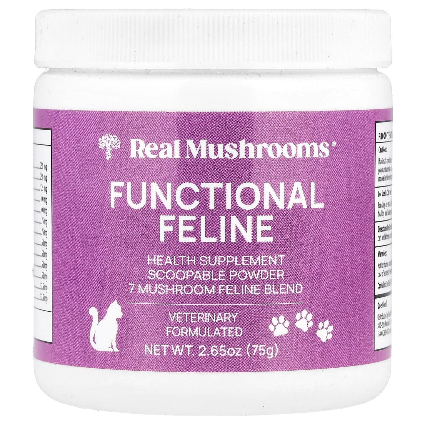 Real Mushrooms, Functional Feline, For Cats , 2.65 oz (75 g) - Image 1