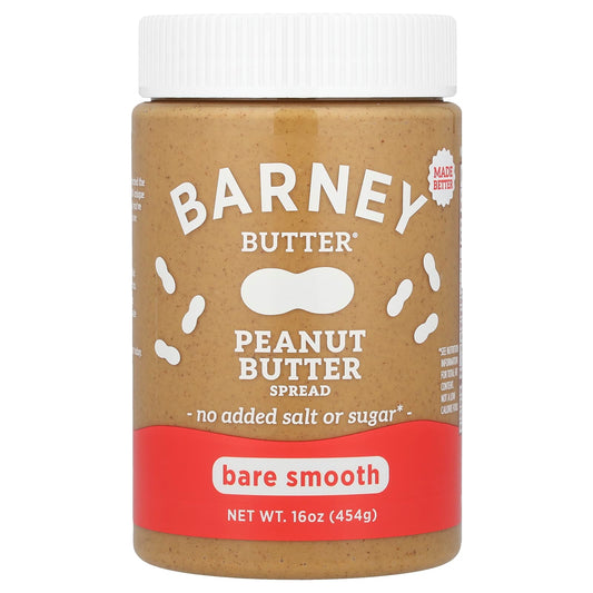 Barney Butter Bare Smooth Peanut Butter, 16 oz, Vegan & Keto Friendly - Image 1