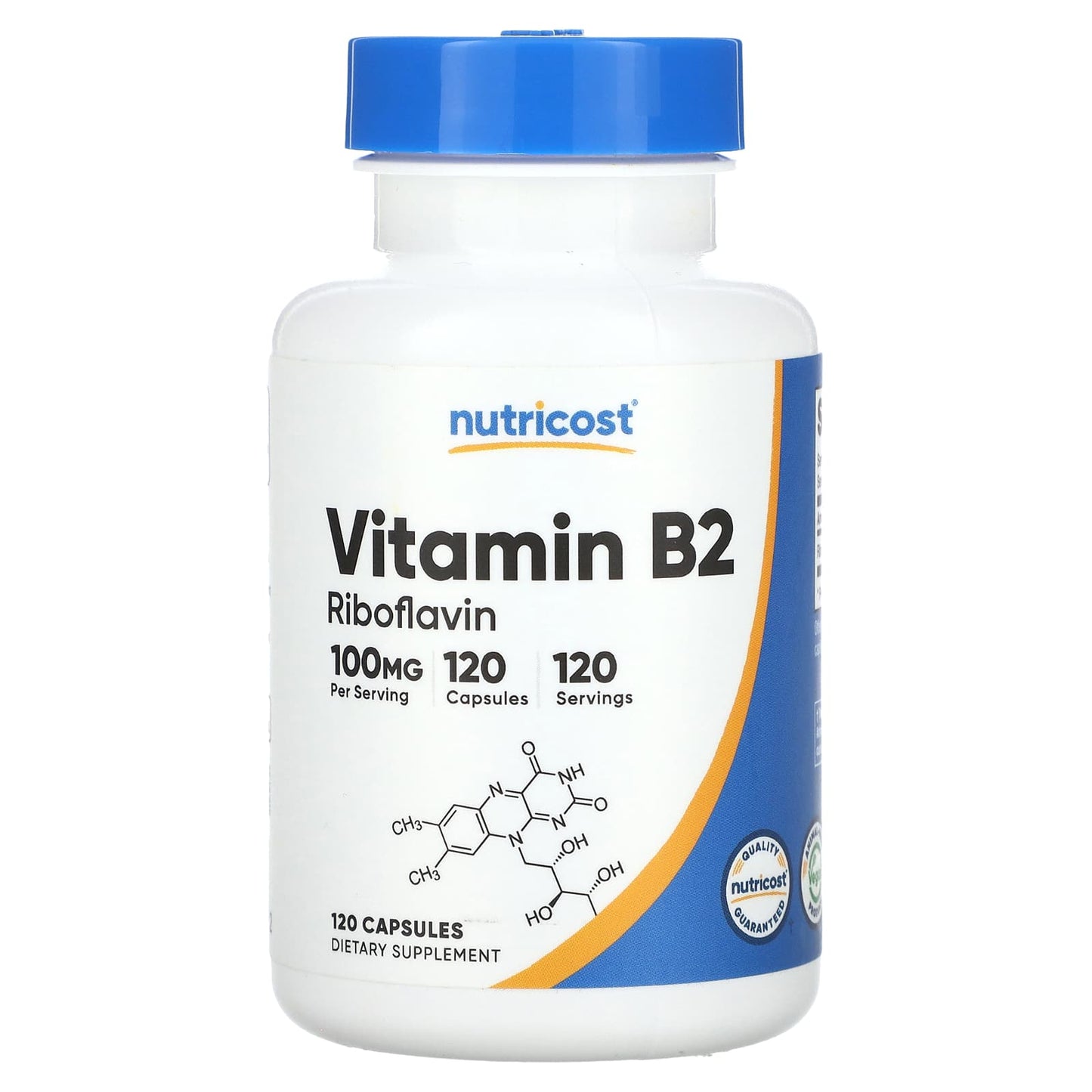 Nutricost, Vitamin B2, 100 mg, 120 Capsules - Image 1