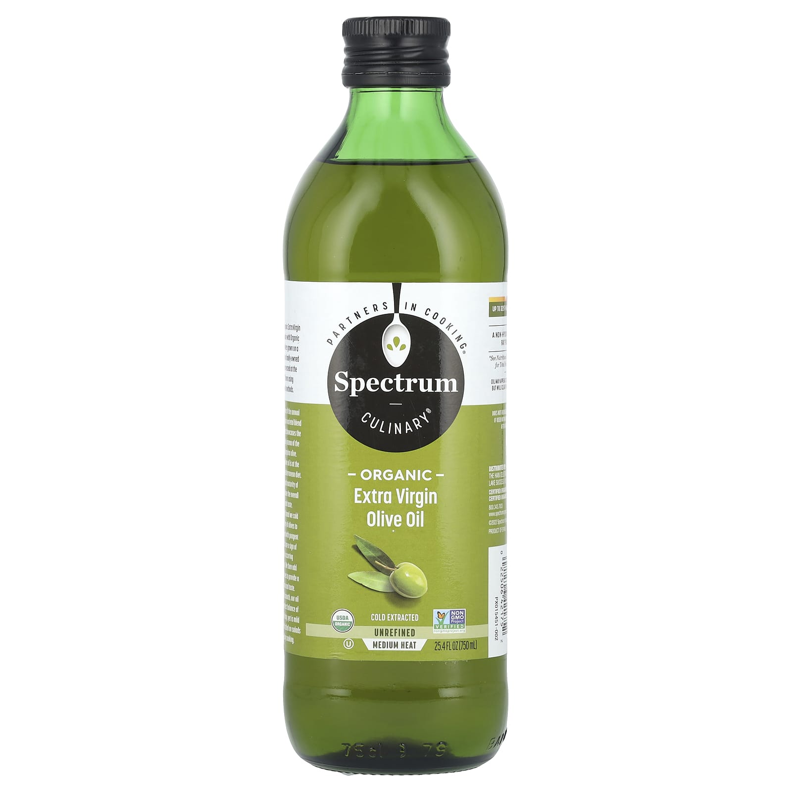 Spectrum Culinary, Organic Extra Virgin Olive Oil, Cold Extracted, 25.4 fl oz (750 ml) - Image 1