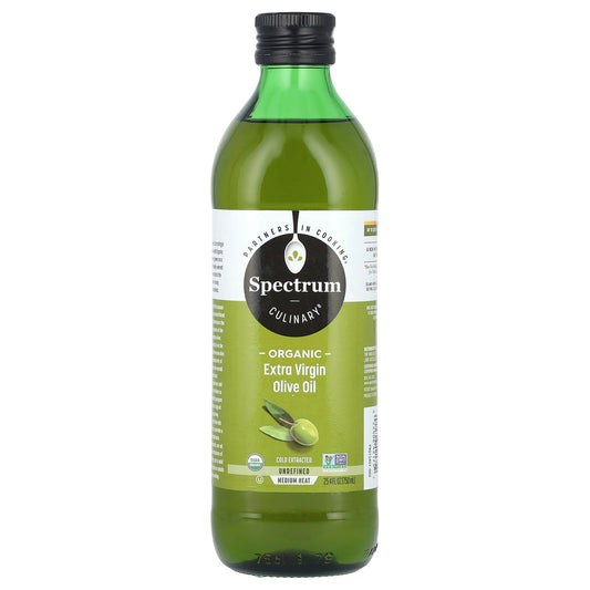Spectrum Culinary, Organic Extra Virgin Olive Oil, Cold Extracted, 25.4 fl oz (750 ml) - Image 1