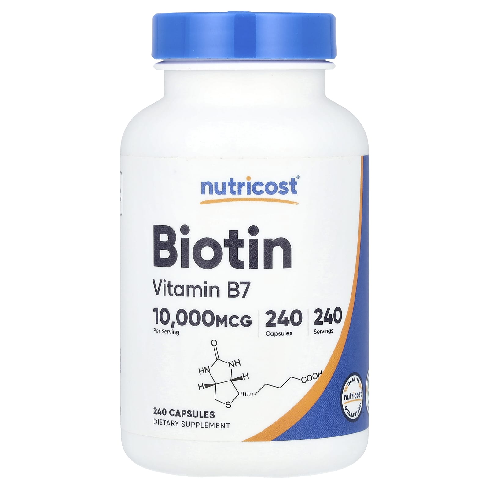 Nutricost, Biotin, 10,000 mcg, 240 Capsules - Image 1