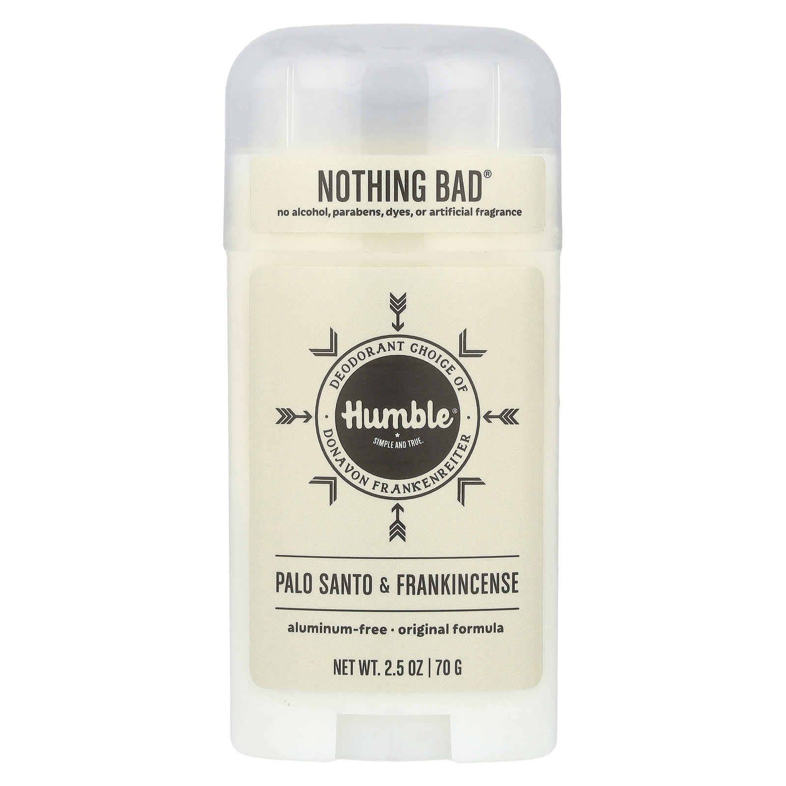 Natural Aluminum-Free Deodorant with Palo Santo & Frankincense - Humble Brands - Image 1