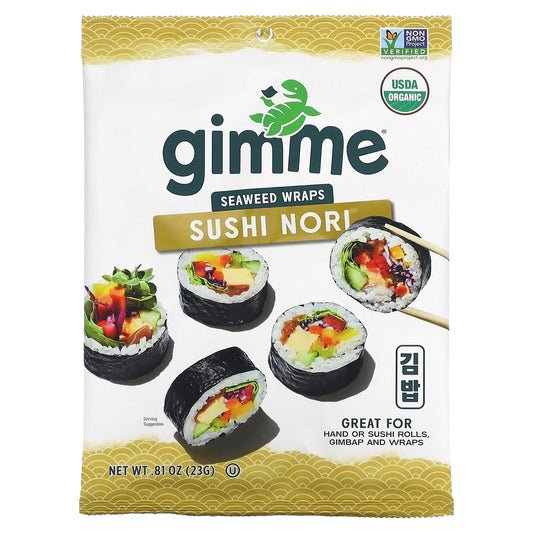 gimMe USDA Organic Sushi Nori Wraps - Premium Seaweed Sheets - Image 1