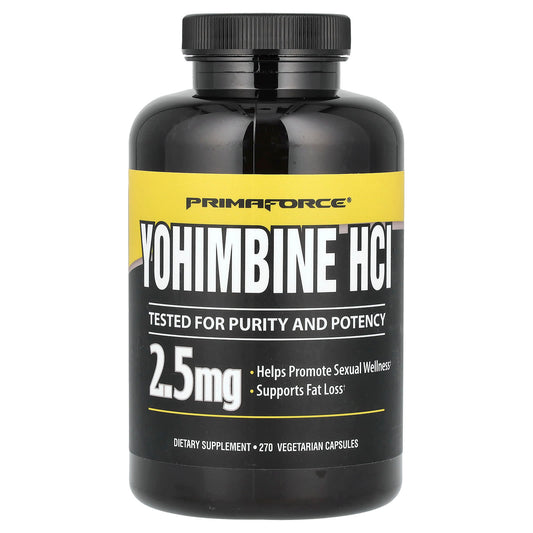 Primaforce, Yohimbine HCI, 2.5 mg, 270 Vegetarian Capsules - Image 1
