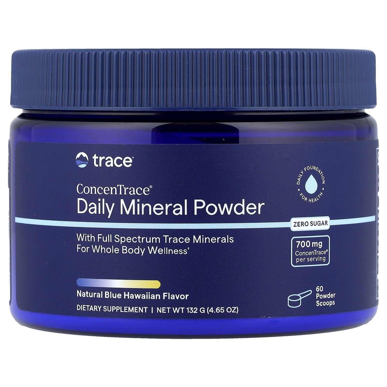 ConcenTrace®, Daily Mineral Powder, Natural Blue Hawaiian, 4.65 oz (132 g) - Image 1