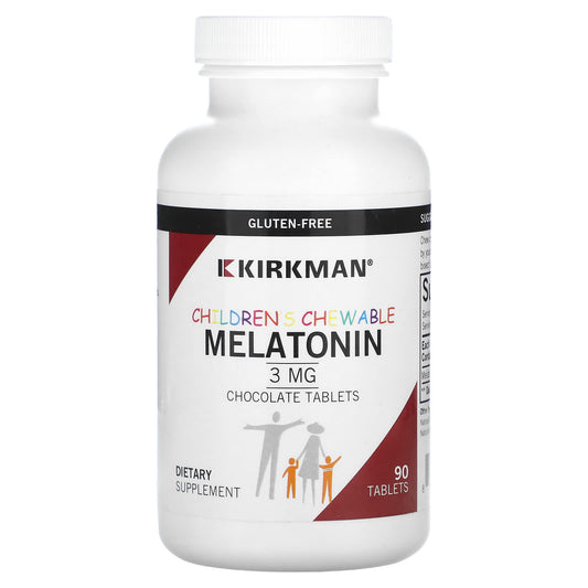 Kirkman Labs, Children Chewable Melatonin, Chocolate, 3 mg, 90 Tablets - Image 1