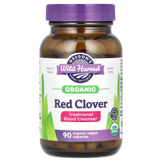 Oregon's Wild Harvest, Organic Red Clover, 90 Organic Vegan Capsules (350 mg per Capsule) - Image 1