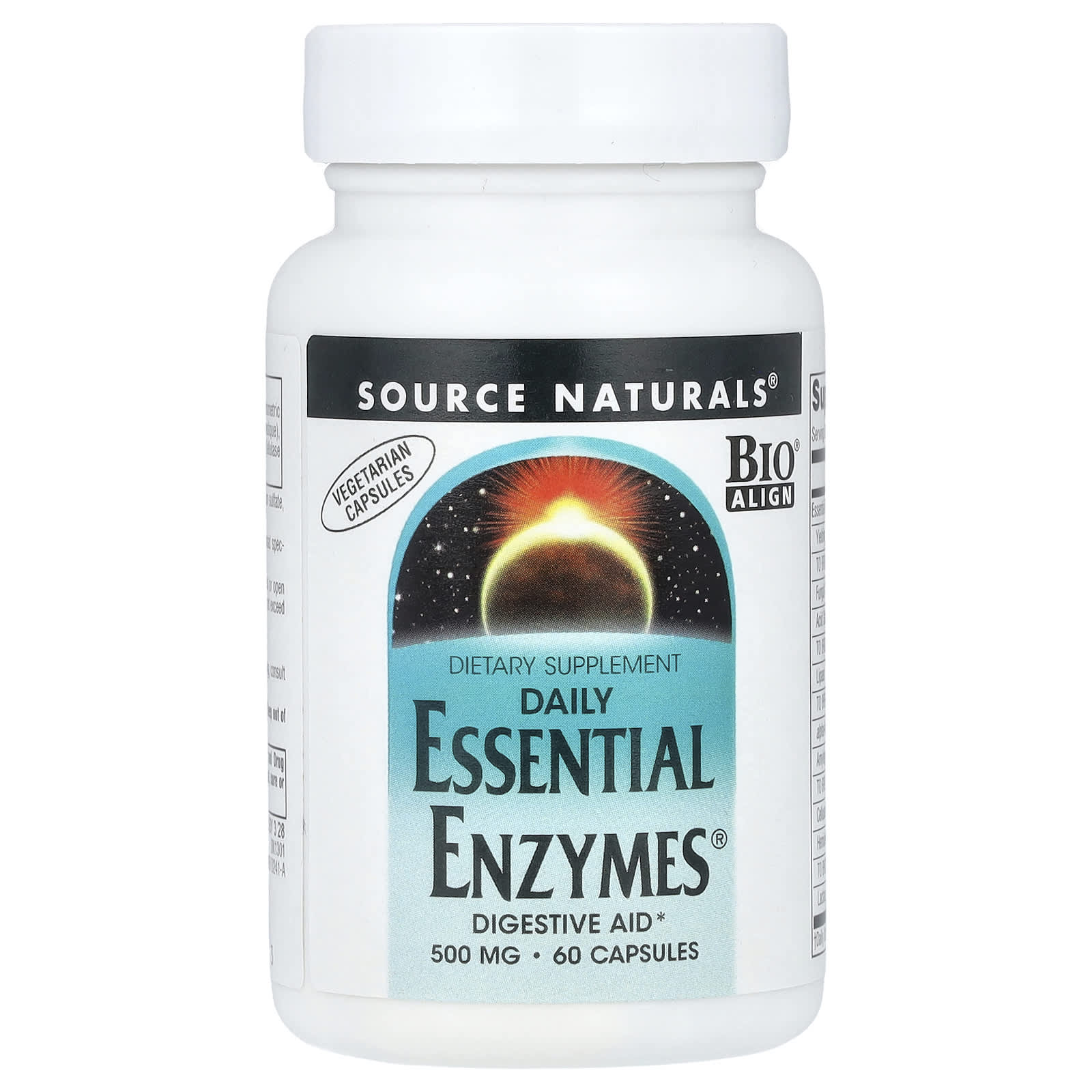 Source Naturals, Daily Essential Enzymes®, 500 mg, 60 Vegetarian Capsules - Image 1