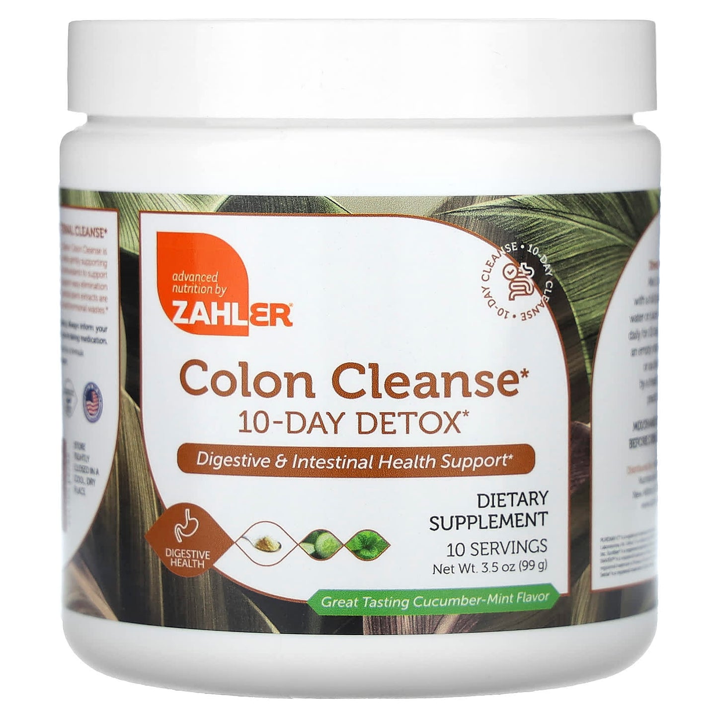 Zahler, Colon Cleanse, 10-Day Detox, Cucumber Mint, 3.5 oz (99 g) - Image 1