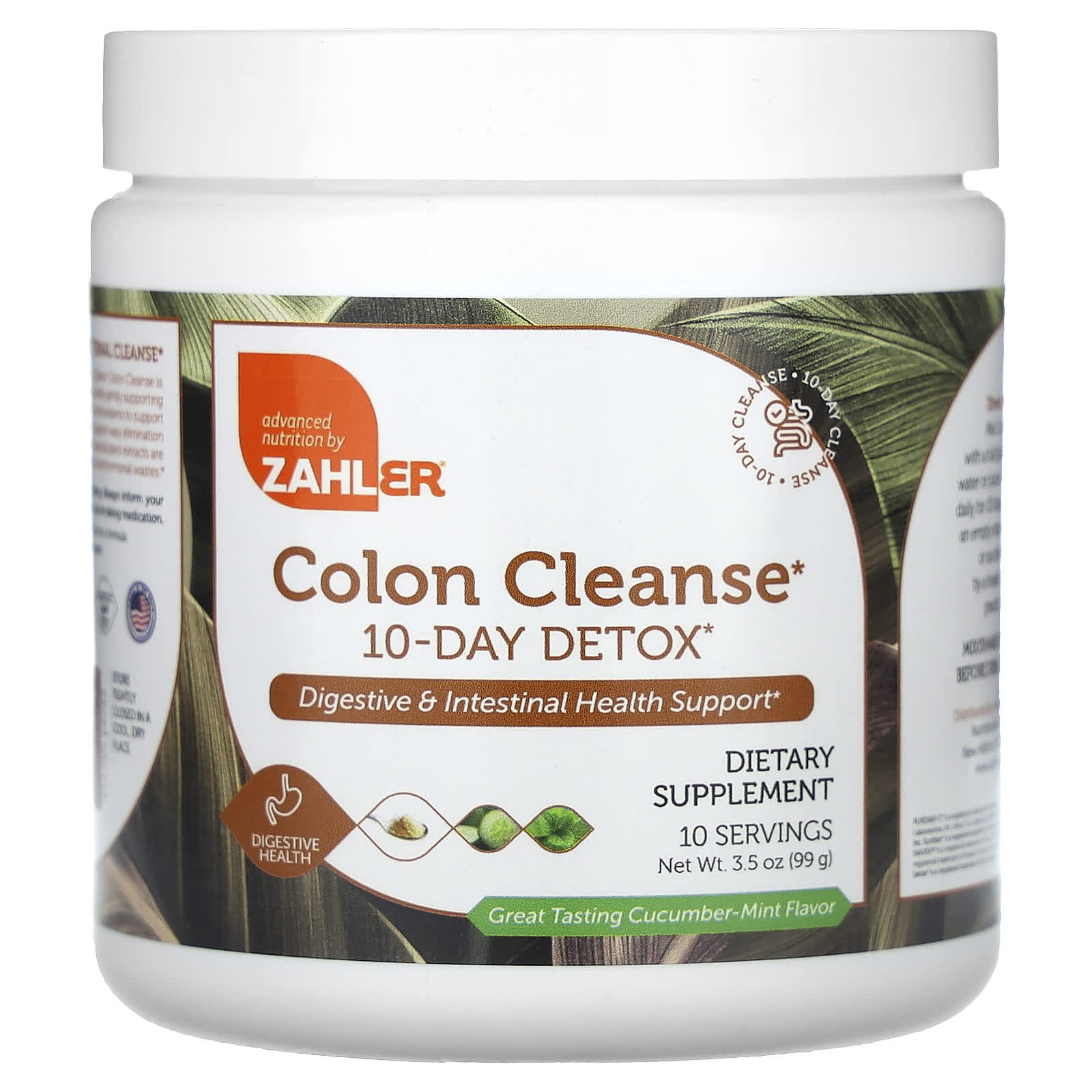 Zahler, Colon Cleanse, 10-Day Detox, Cucumber Mint, 3.5 oz (99 g) - Image 1