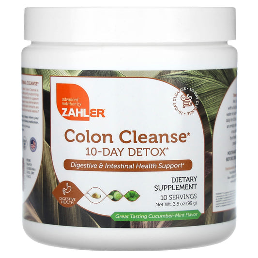 Zahler, Colon Cleanse, 10-Day Detox, Cucumber Mint, 3.5 oz (99 g) - Image 1