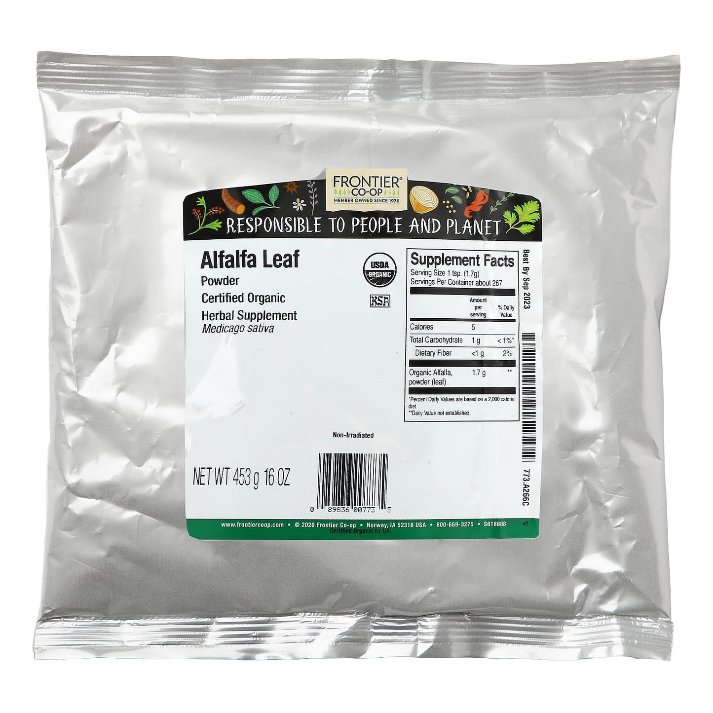 USDA Organic Alfalfa Leaf Powder - Frontier Co-op, 16 oz - Image 2
