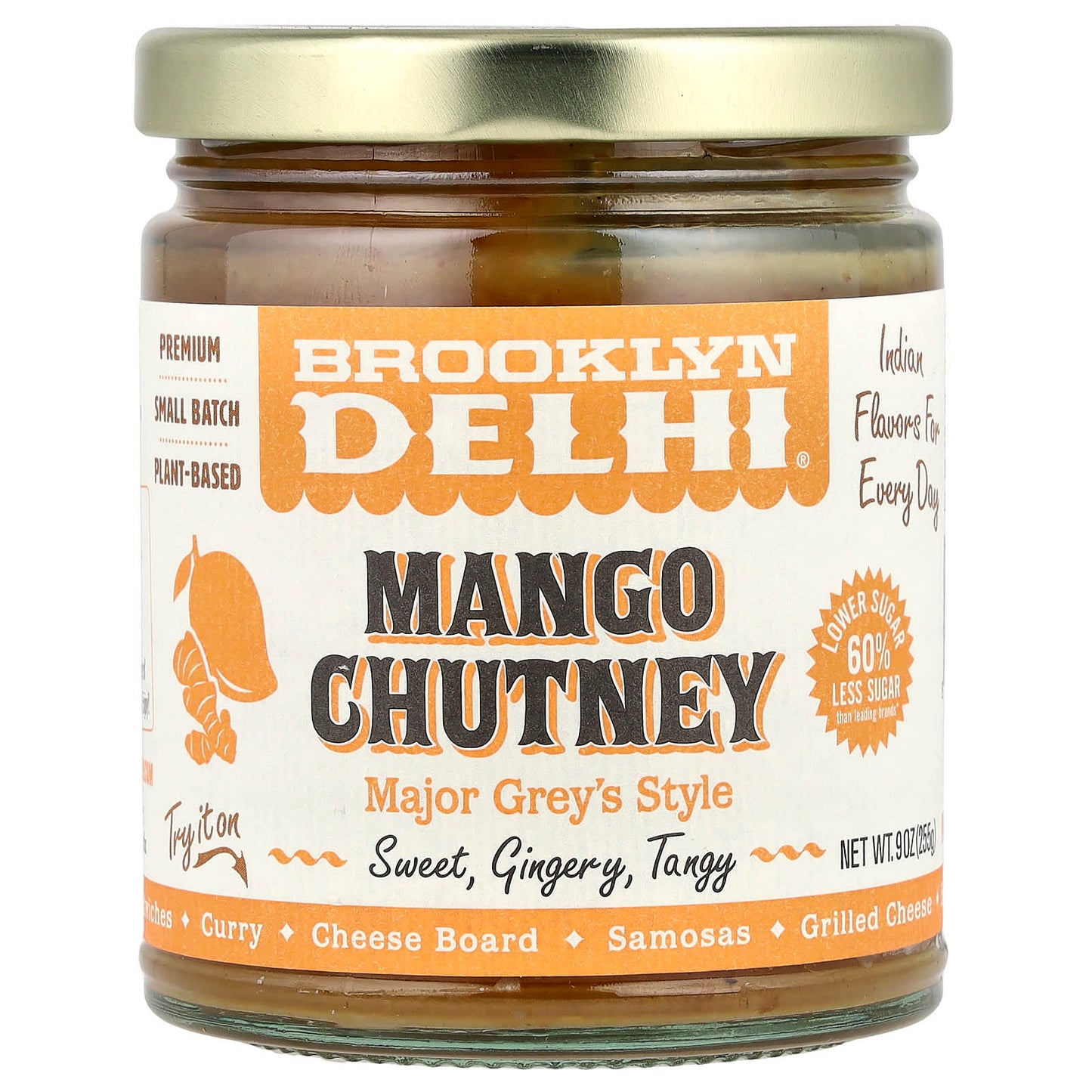 Delicious Mango Chutney by Brooklyn Delhi, 9 oz - Image 1