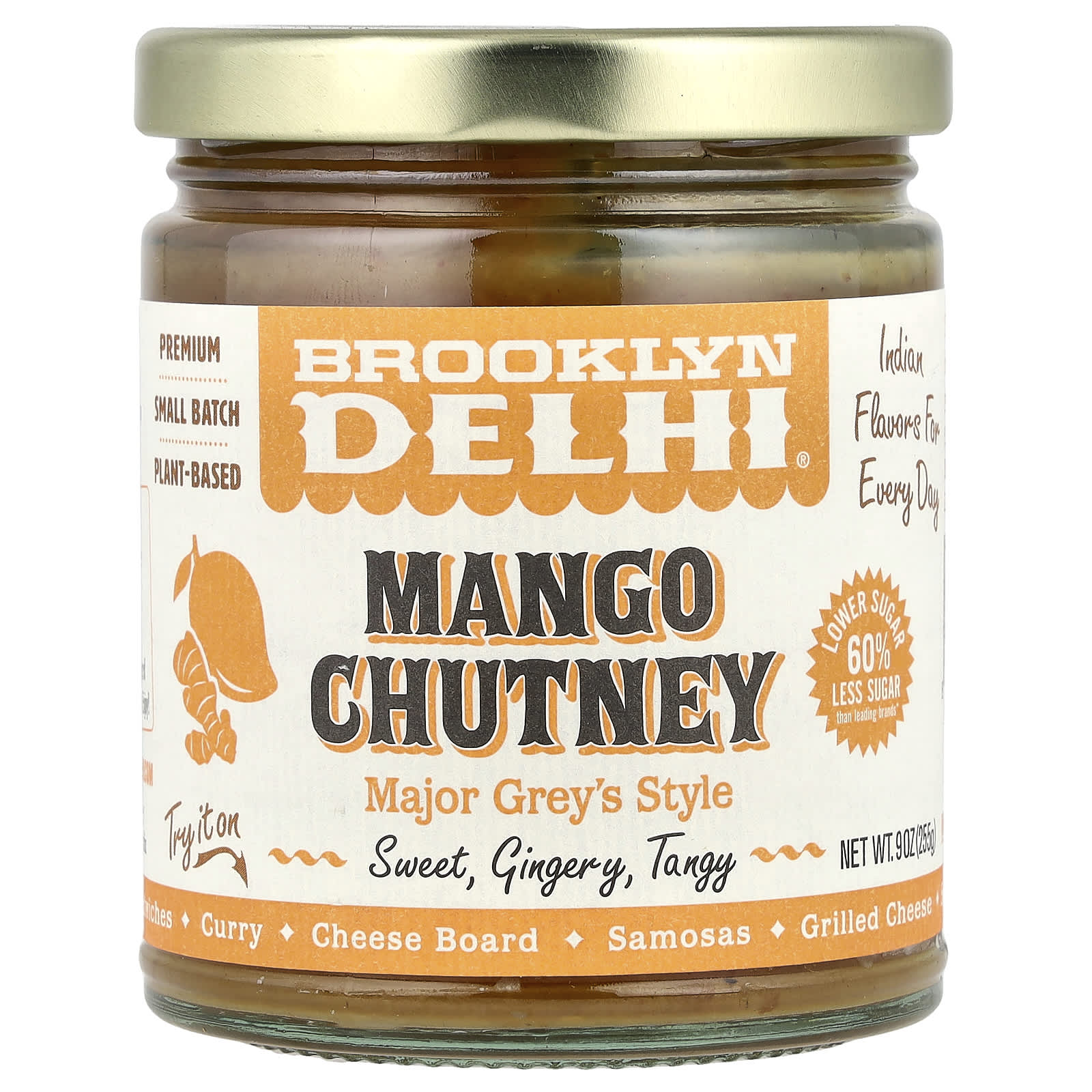 Delicious Mango Chutney by Brooklyn Delhi, 9 oz - Image 1