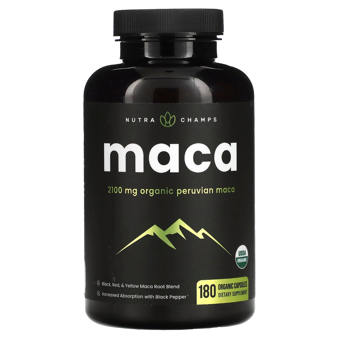 NutraChamps, Maca, 180 Organic Capsules - Image 1