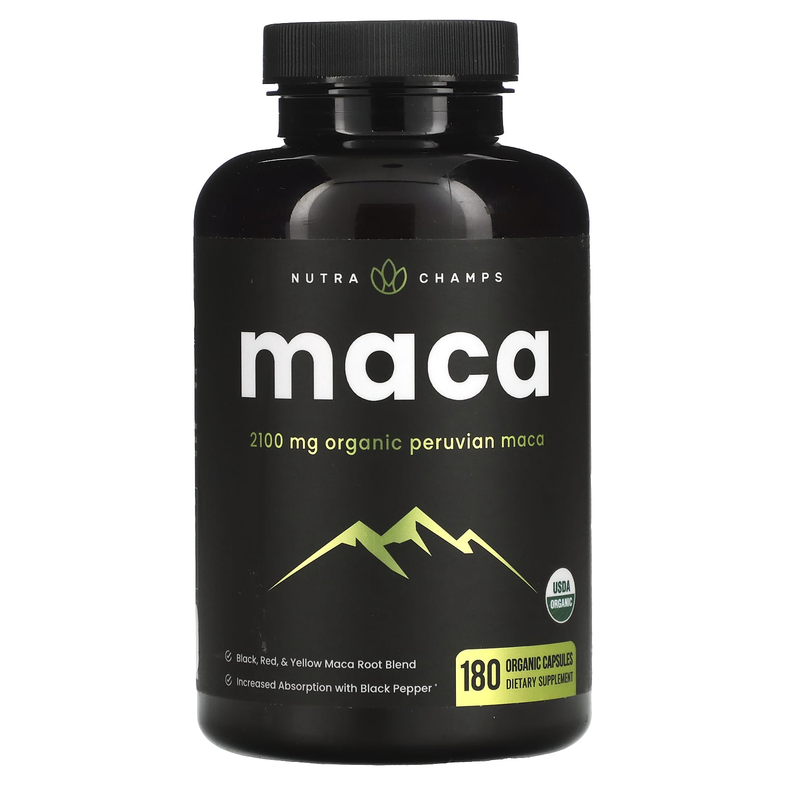 NutraChamps, Maca, 180 Organic Capsules - Image 1