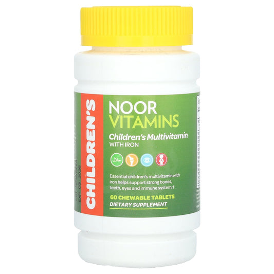 Noor Vitamins, Children's Multivitamin with Iron , 60 Chewable Tablets - Image 1
