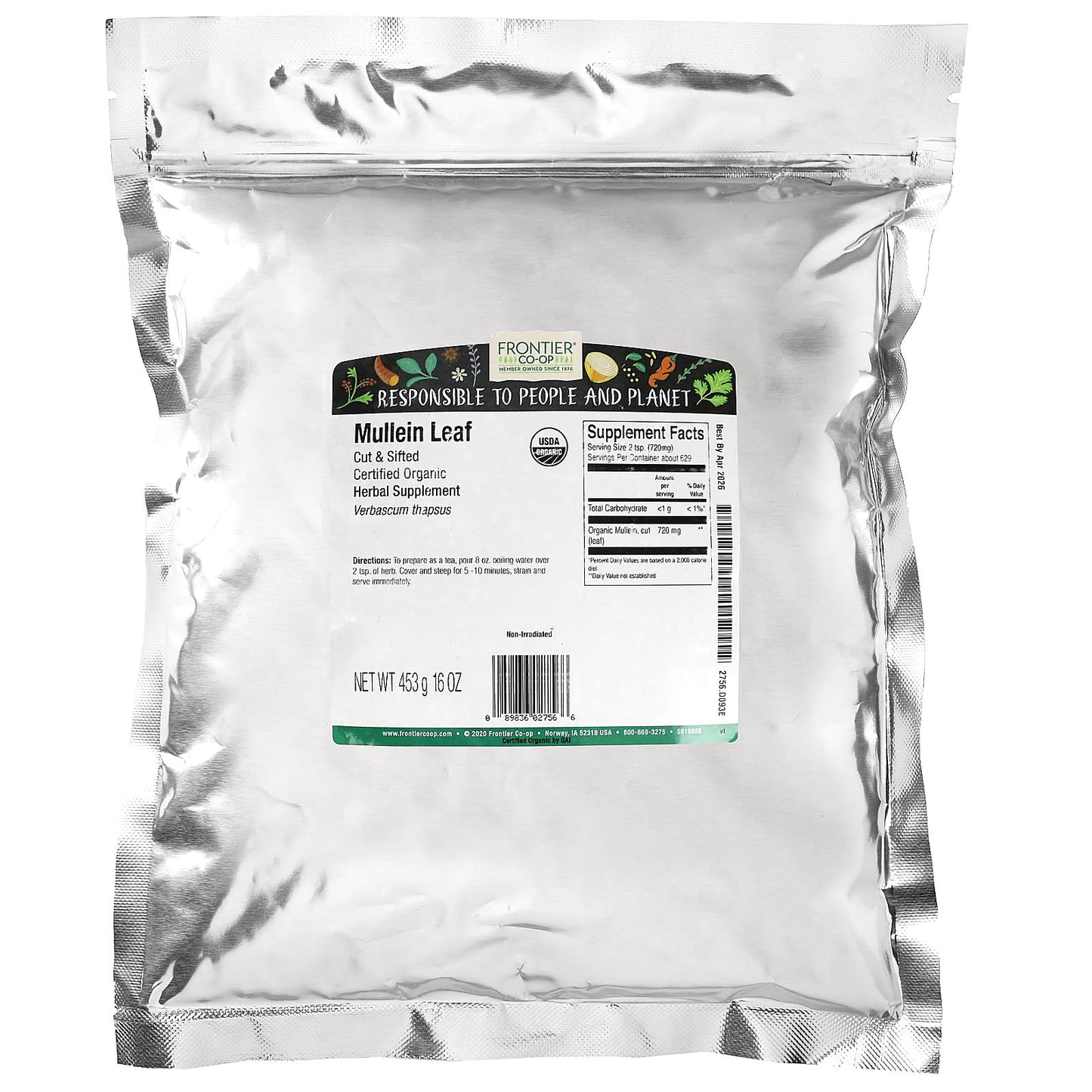 Organic Mullein Leaf Tea, Cut & Sifted 16oz by Frontier Co-op - Image 2