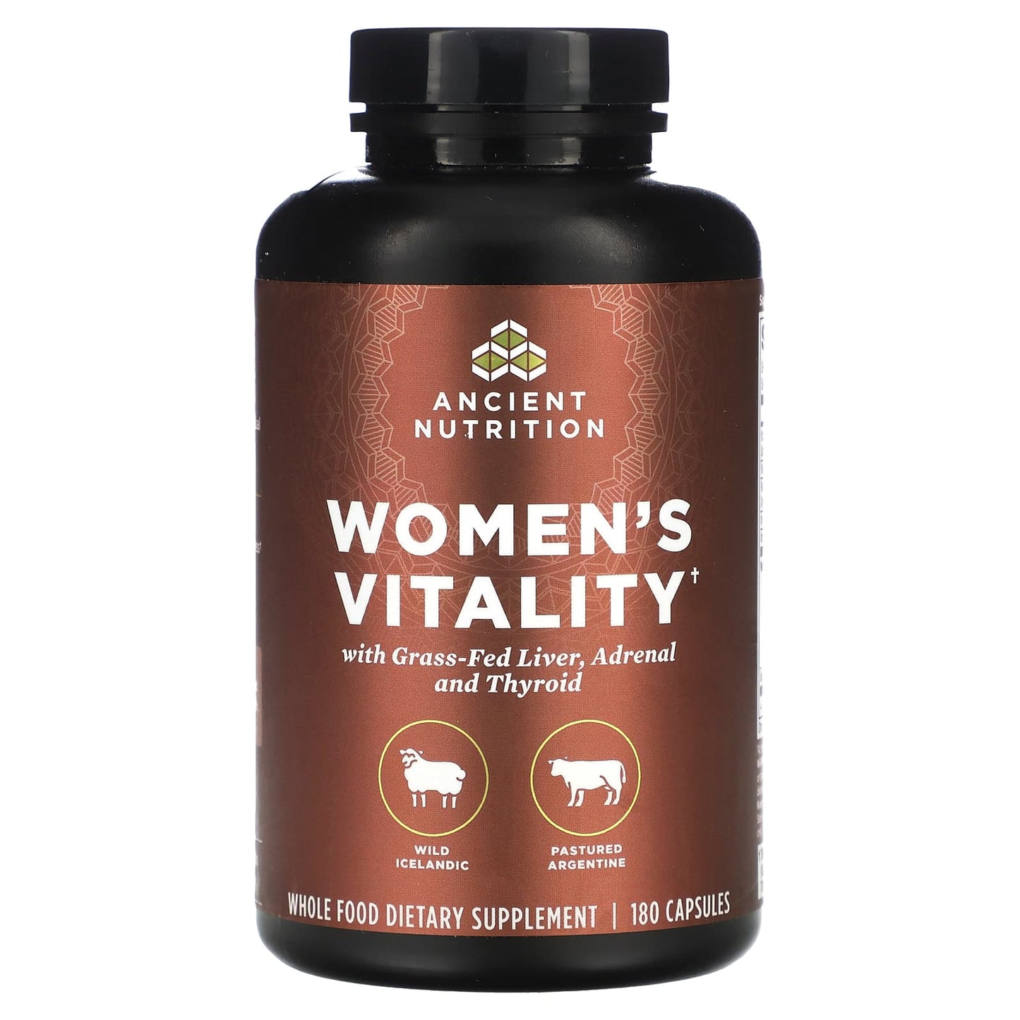 Ancient Nutrition Women's Vitality 180 Capsules - Grass-Fed Liver & Thyroid Support - Image 1