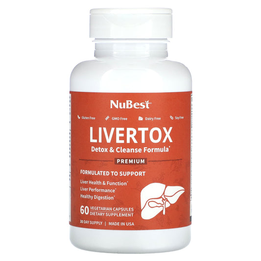 NuBest, Livertox, 60 Vegetarian Capsules - Image 1