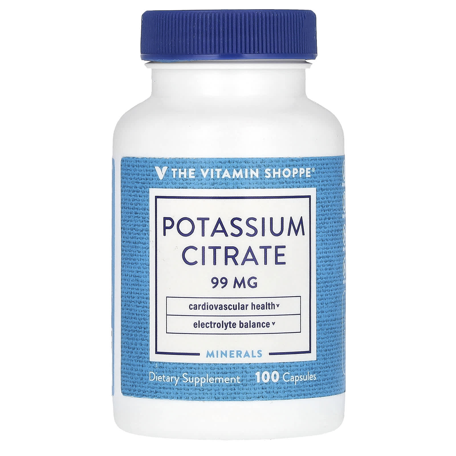 The Vitamin Shoppe, Potassium Citrate , 99 mg, 100 Capsules - Image 1