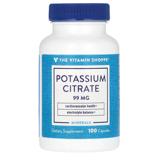 The Vitamin Shoppe, Potassium Citrate , 99 mg, 100 Capsules - Image 1