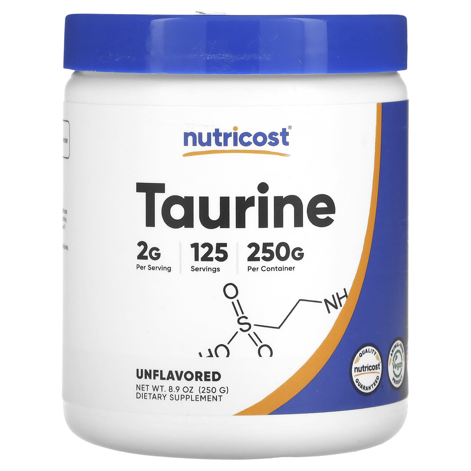 Nutricost, Taurine, Unflavored, 8.9 oz (250 g) - Image 1