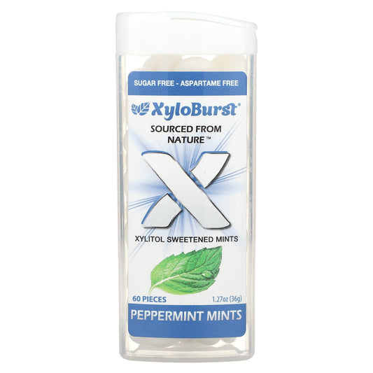 Xyloburst, Xylitol Sweetened Mints, Peppermint, 60 Pieces - Image 1