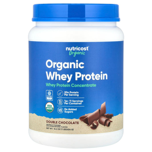 Nutricost, Organic Whey Protein, Double Chocolate, 1 lb (454 g) - Image 1