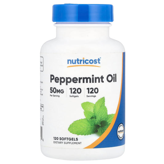 Nutricost, Peppermint Oil, 50 mg, 120 Softgels - Image 1