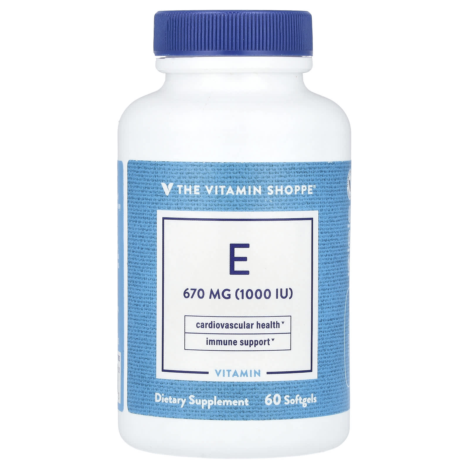 The Vitamin Shoppe, Vitamin E, 670 mg (1,000 IU), 60 Softgel - Image 1
