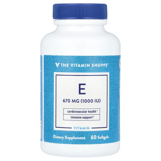 The Vitamin Shoppe, Vitamin E, 670 mg (1,000 IU), 60 Softgel - Image 1