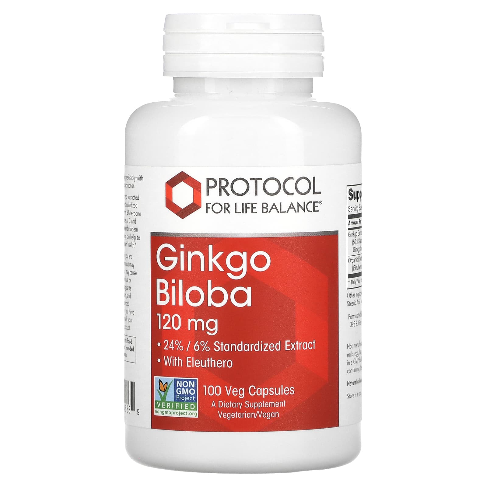 Protocol for Life Balance, Ginkgo Biloba, 100 Veg Capsules - Image 1