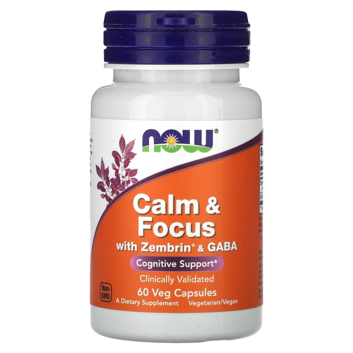 NOW Foods, Calm & Focus With Zembrin & GABA, 60 Veg Capsules - Image 1