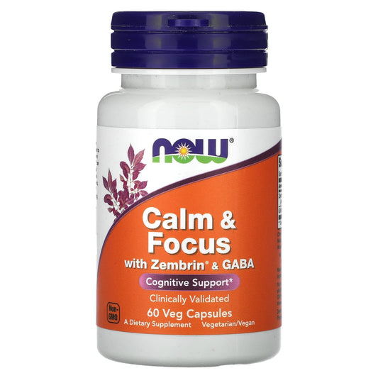 NOW Foods, Calm & Focus With Zembrin & GABA, 60 Veg Capsules - Image 1
