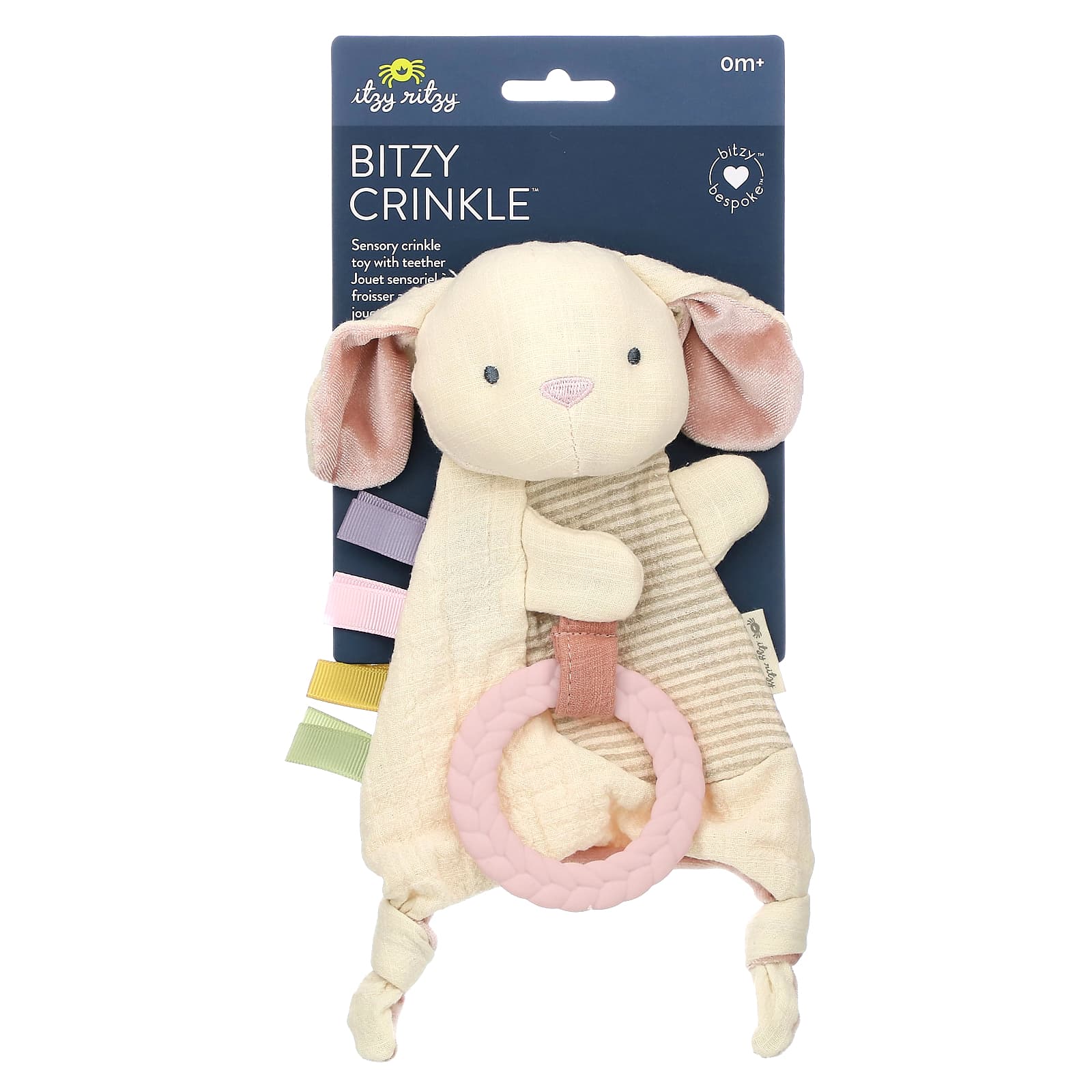 Bitzy Crinkle Sensory Toy by itzy ritzy, 0 Months+, Bunny, 1 Count - Image 1
