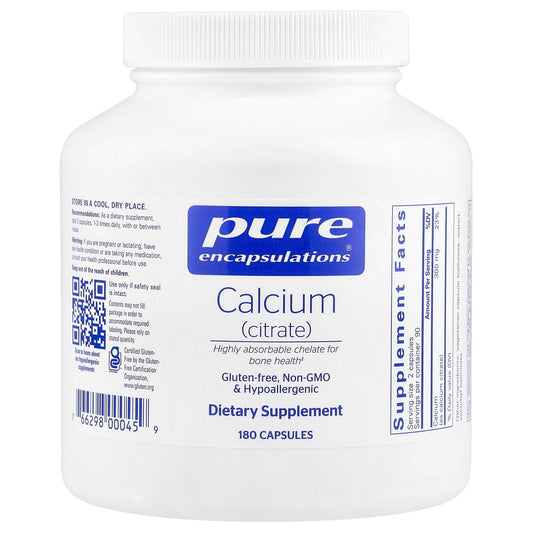 Pure Encapsulations, Calcium (Citrate), 180 Capsules (150 mg per Capsule) - Image 1