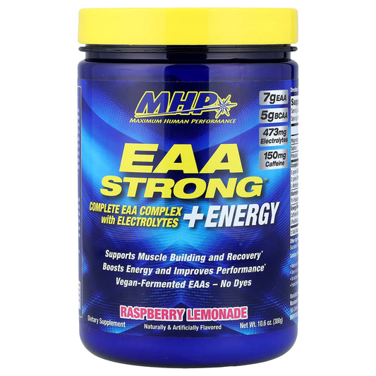 MHP, EAA Strong™ + Energy, Raspberry Lemonade, 10.6 oz (300 g) - Image 1