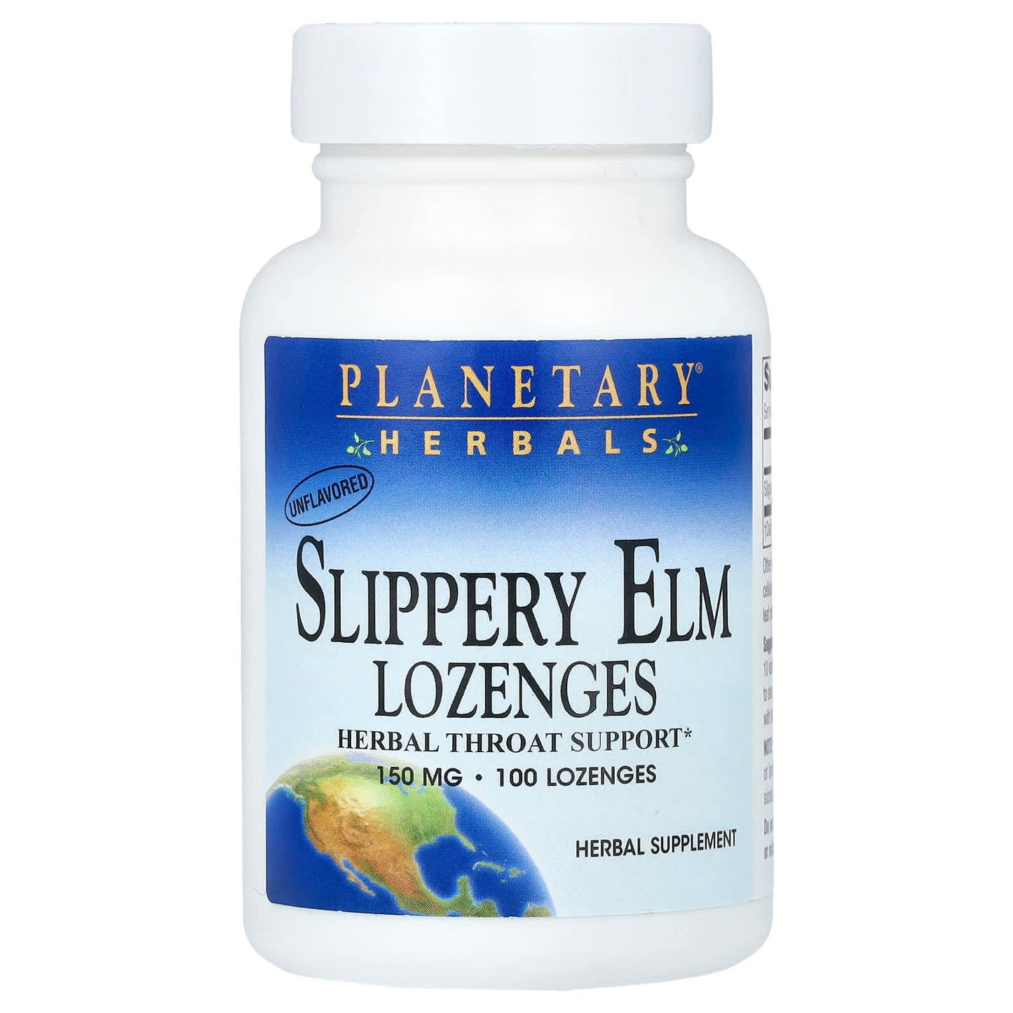 Planetary Herbals, Slippery Elm Lozenges, Unflavored, 150 mg, 100 Lozenges - Image 1
