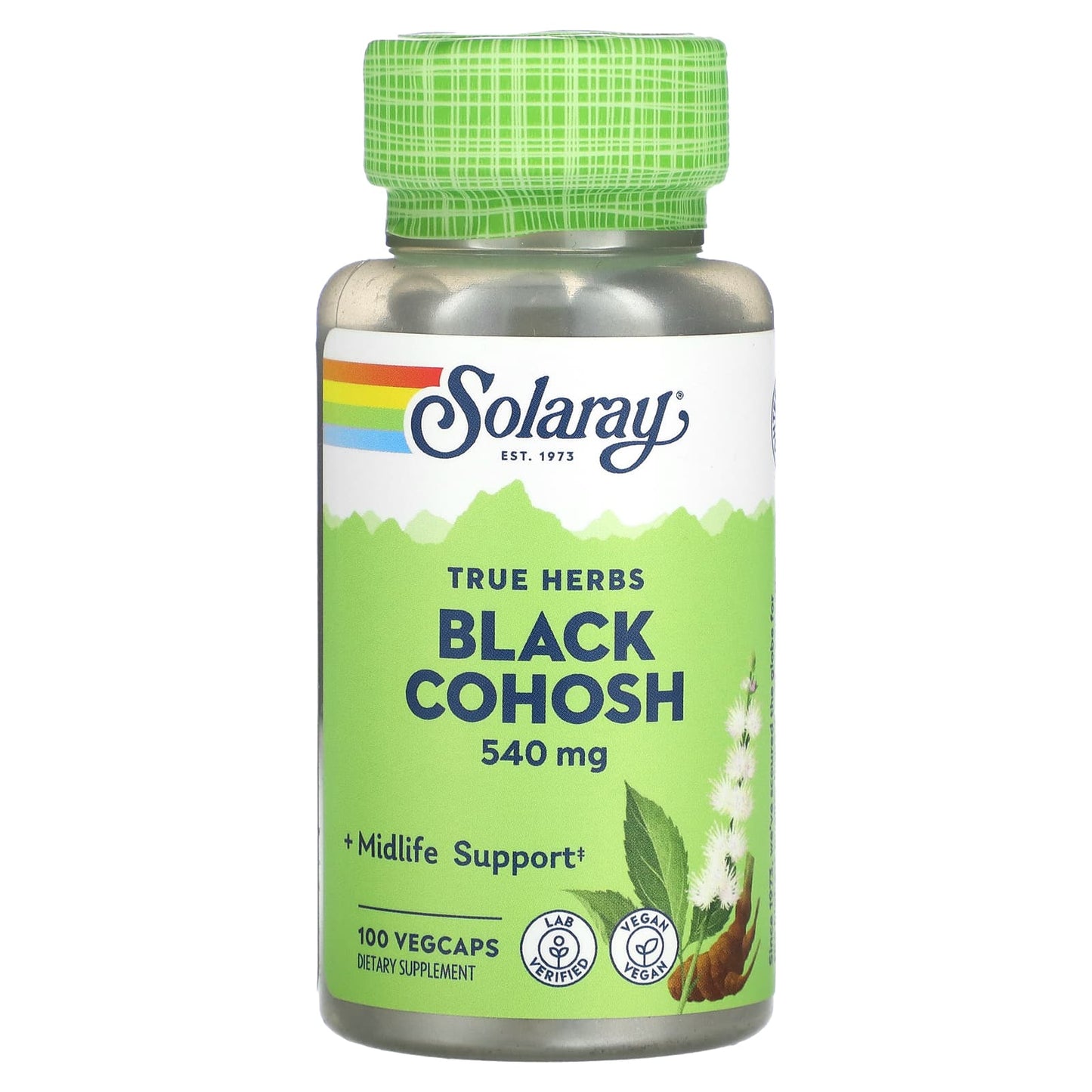 Solaray, True Herbs, Black Cohosh, 540 mg , 100 VegCaps - Image 1