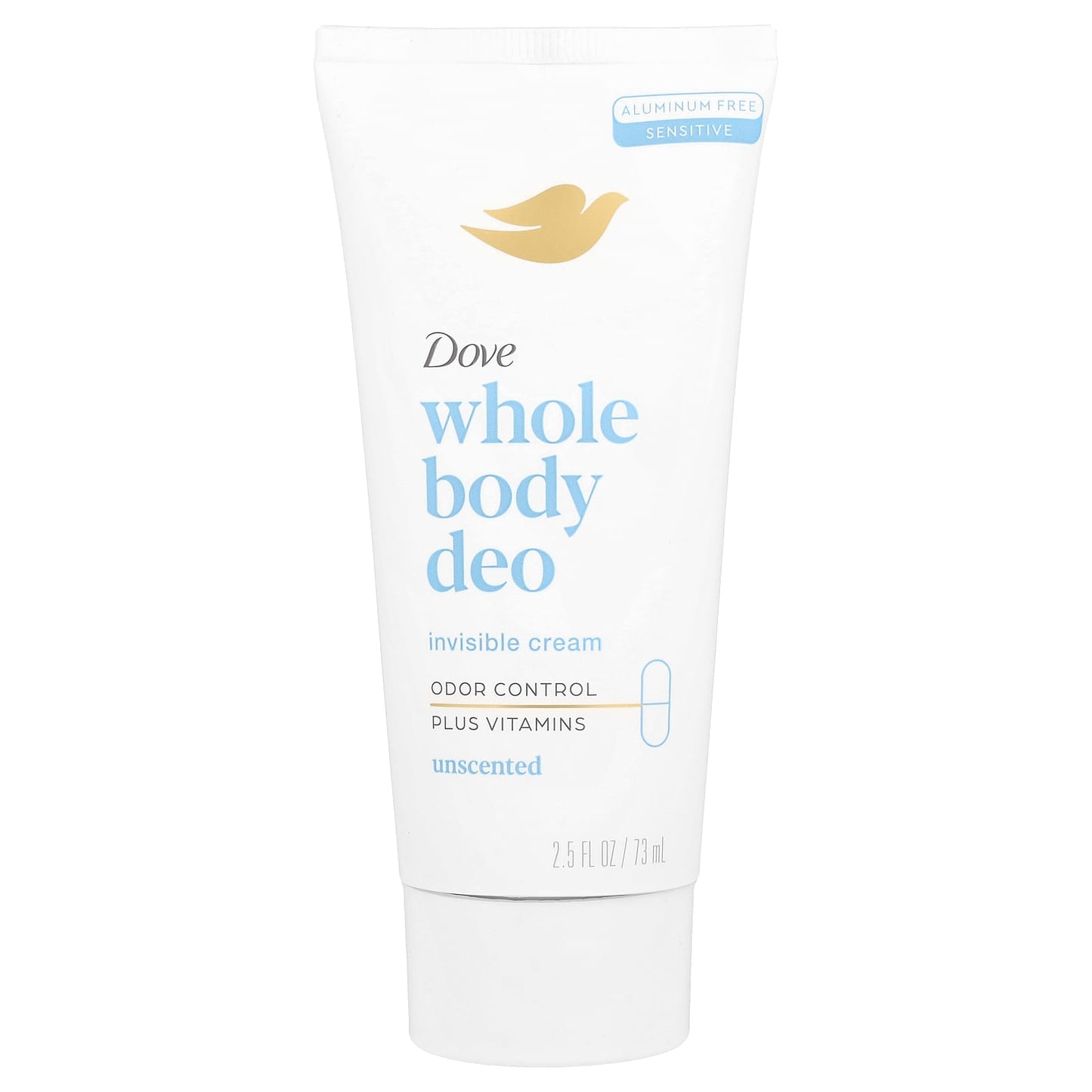 Dove Unscented Whole Body Deodorant, 2.5 fl oz (73 ml) - Image 1